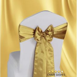 Gold Satin Sashes Bow For Chair 