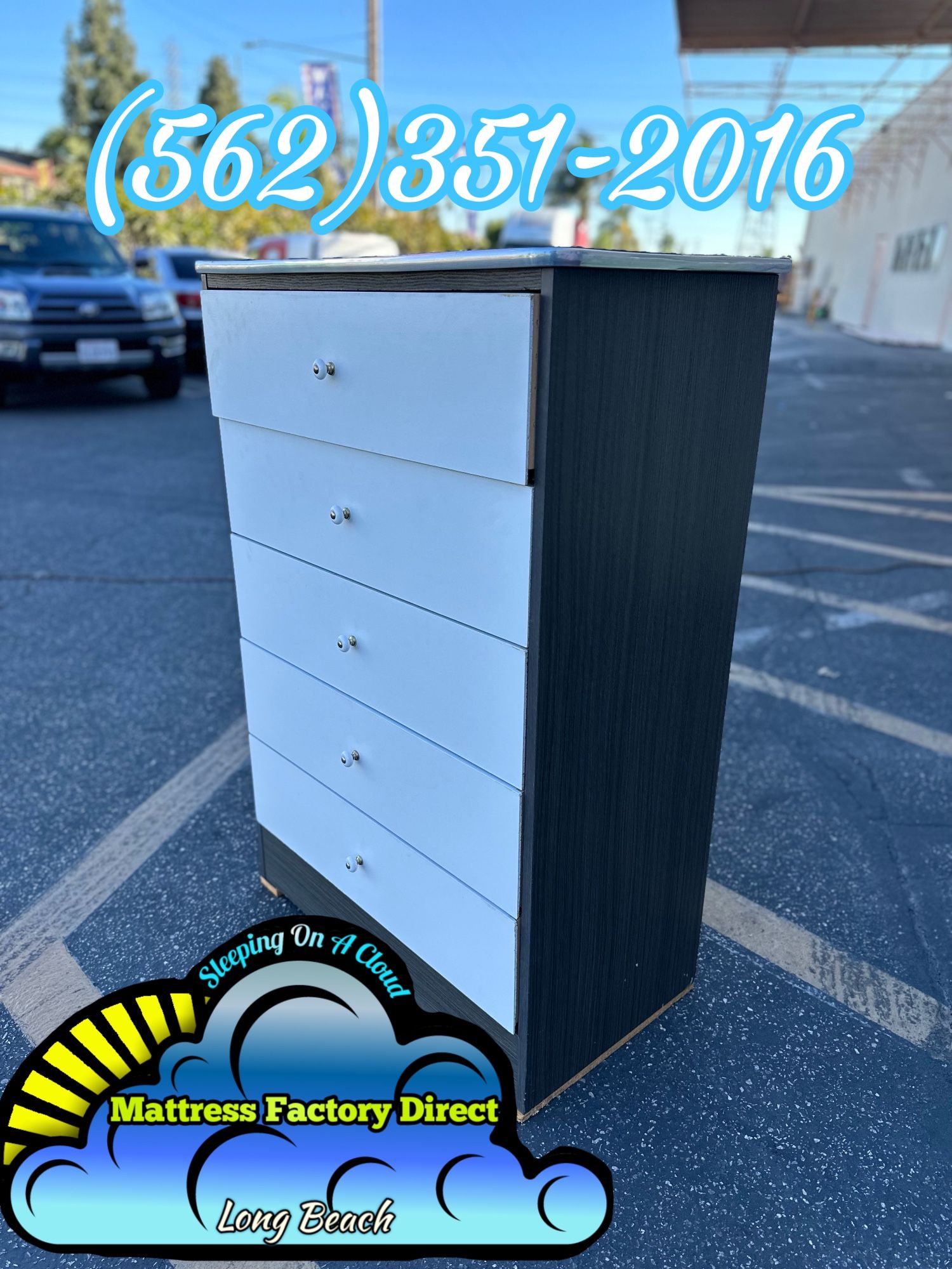 Grey Body With White Drawers Chest Dresser New