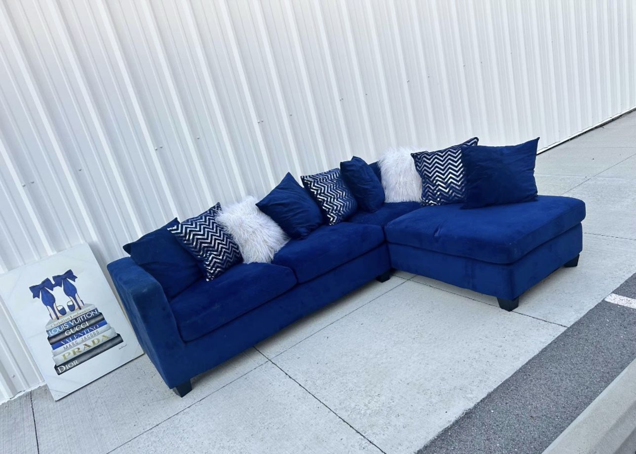 Royal Blue Sectional 