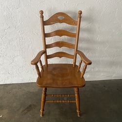 Vintage Wood Chair With Armrest 