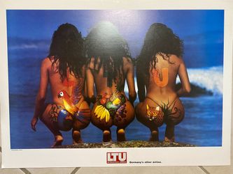 LTU Airlines Vintage 1980’s Poster 3 Women Thongs