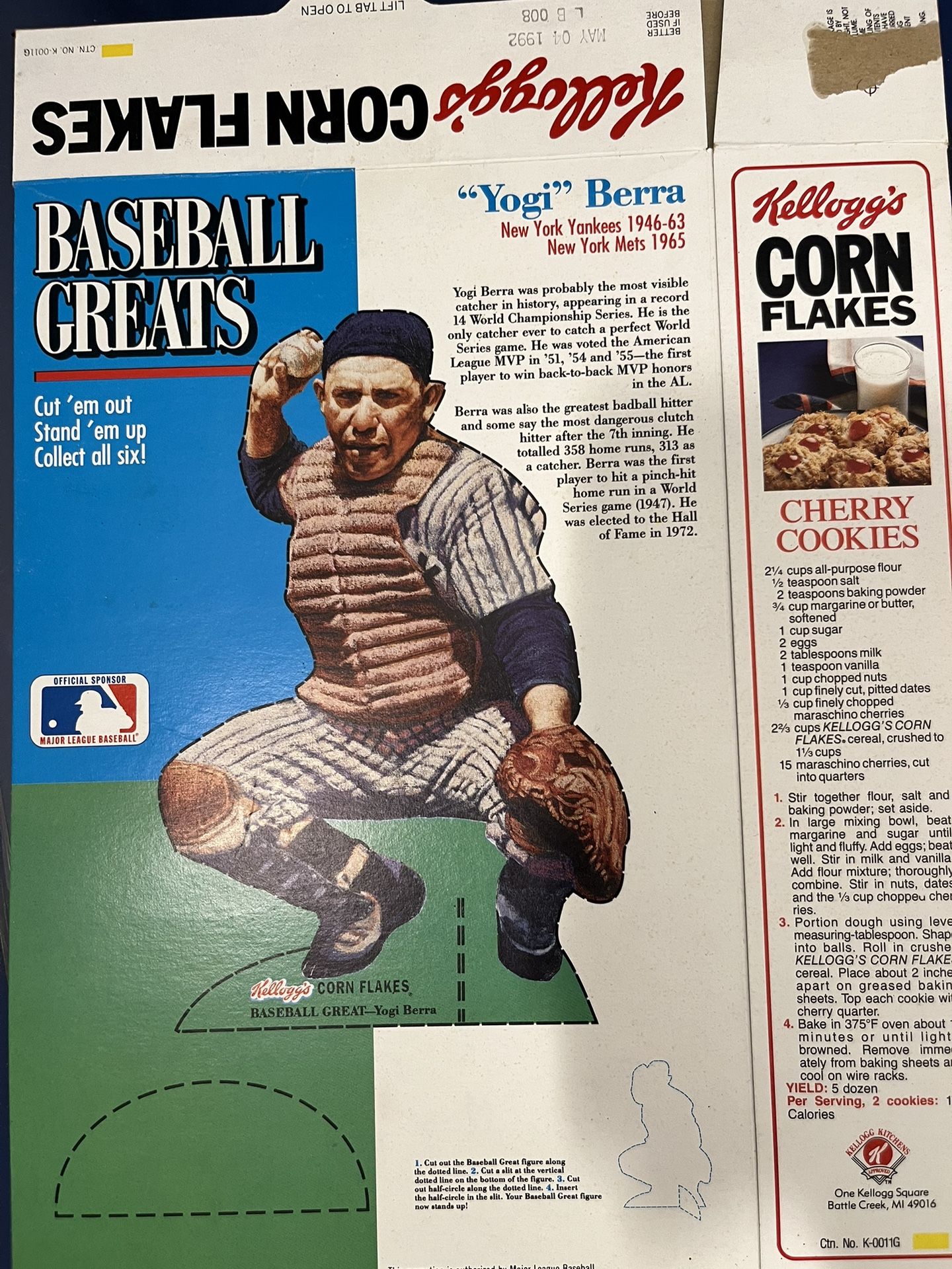 Yankees Yogi Berra Cereal Box $30