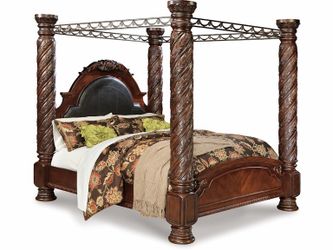Solid Wood King Size Pillar Bed Frame