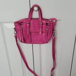 Women's Pink and Silver Crossbody Bag 