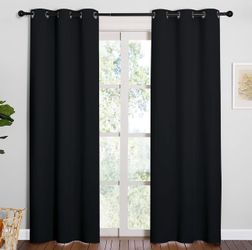 Thermal Insulated Black Blackout Curtains