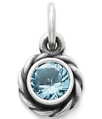 RARE James Avery retired elisa blue topaz silver charm