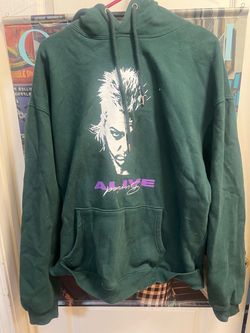 Buried Alive Men's Green Pullover Hoodie Damn Vampires Graphic Print Pockets XL
