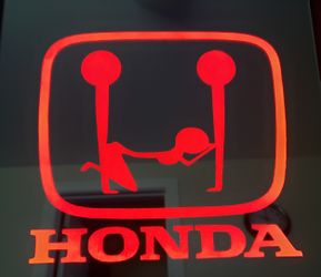 Honda etched lighted mirror