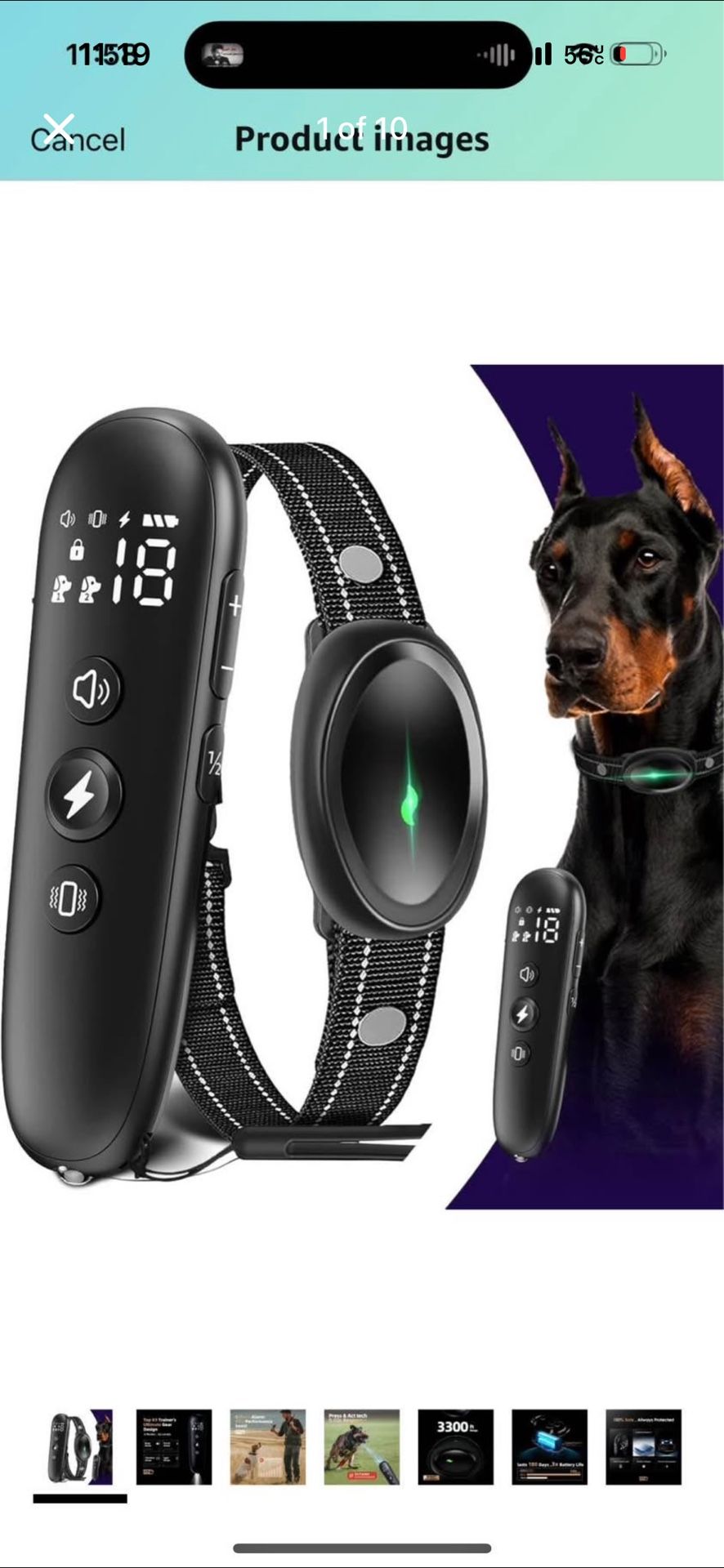 Dog Training Collar with Remote - 3300ft Range Dog Shock Collar with 4 Training Modes, 42 Levels E C