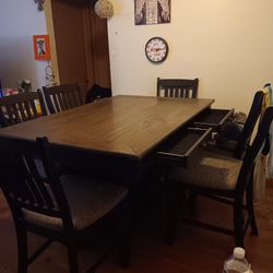 Ashley Solid Wood Dining Table w/ 6 Chairs – Heavy & Sturdy – $600 OBO