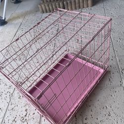 Small dog crate pink