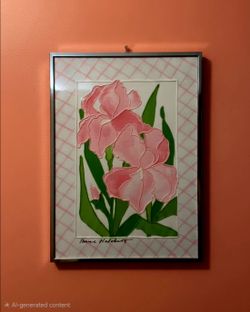 early original work by American artist Sharie Hatchett Bohlmann (born 1940), who often signed her early pieces simply as "Shari Hatchett" 9.5"×12.5"