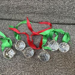 6 Crystal Christmas Ornaments