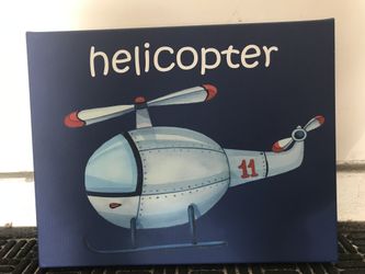Kids Room Paintings Decore Helicopter firetruck and police car.