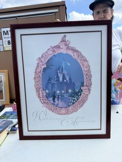 Walt Disney World 25th Anniversary Poster Framed