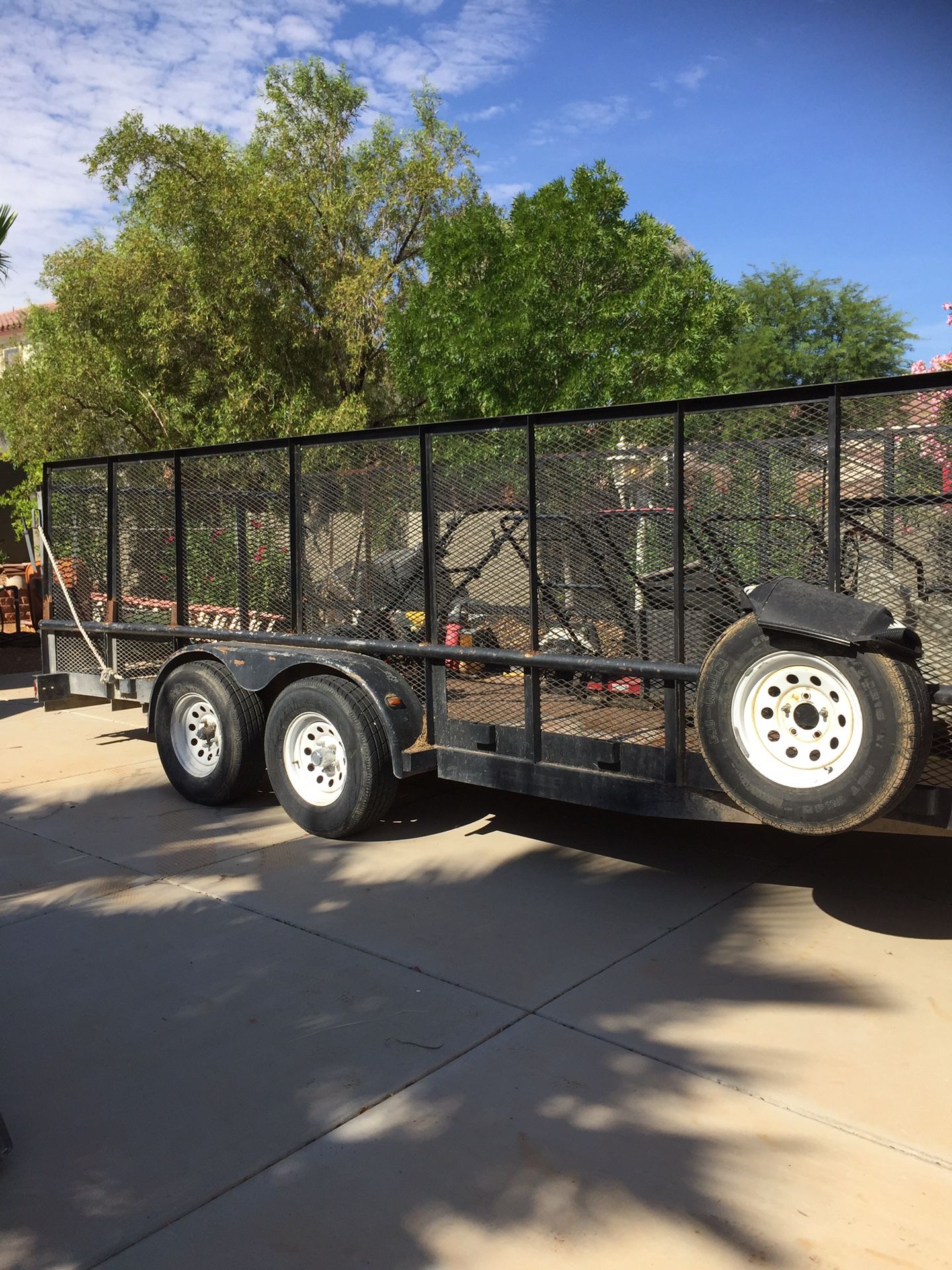 Open double axle trailer 20x7