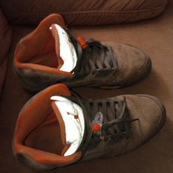 Green and orange Jordan retro 5s