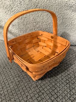 Signed Longaberger 1990 Small Chore 7" Rectangular Handwoven Basket