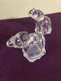 Glass Elephant Salt and Pepper Shakers