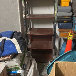 Storage Shelves Chrome And Wood