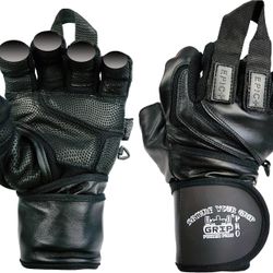 Epic Leather Gym Gloves with Built in 2" Wide Wrist Wraps Best Grip & Design for Weightlifting