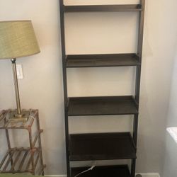 6 Foot Black Wall Ladder Shelf 