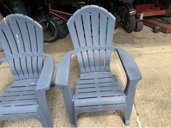 2 Plastic Adirondack Chairs