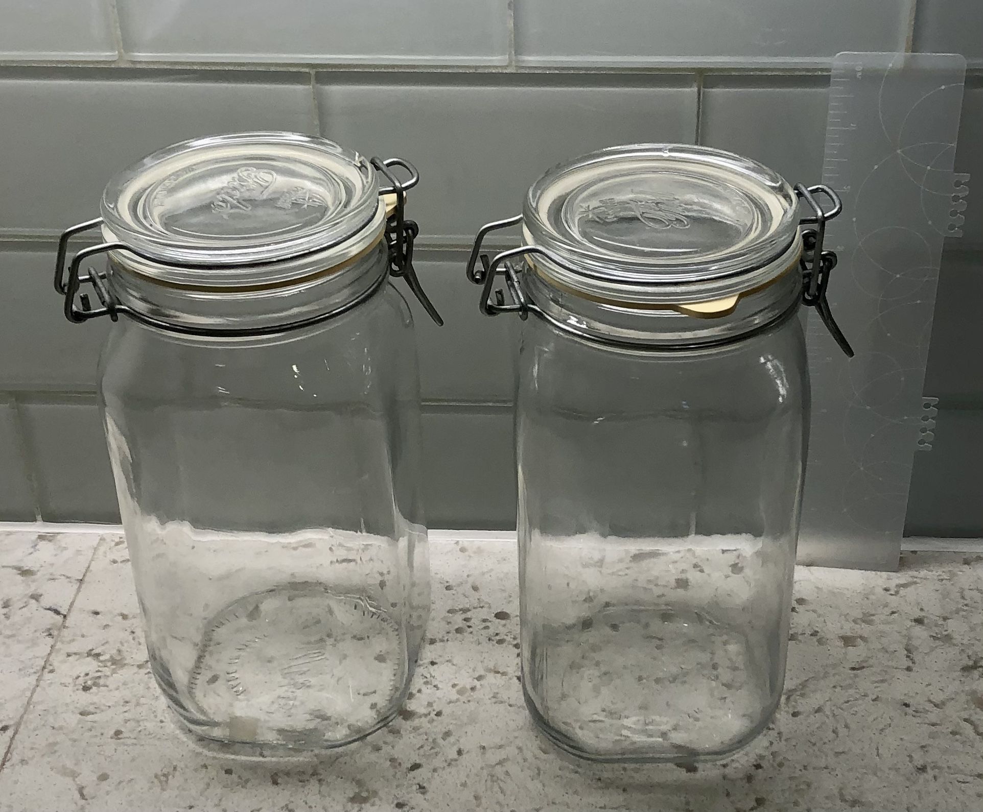 2 Bormioli Hermetic Glass Containers (1.5 Liters)