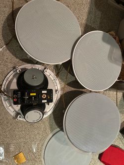Monoprice Product 7605, the Caliber 6.5” 3-wSet of 4 In-Ceiling Speakers - 80W RMS / 160W Peak 6 Ohm