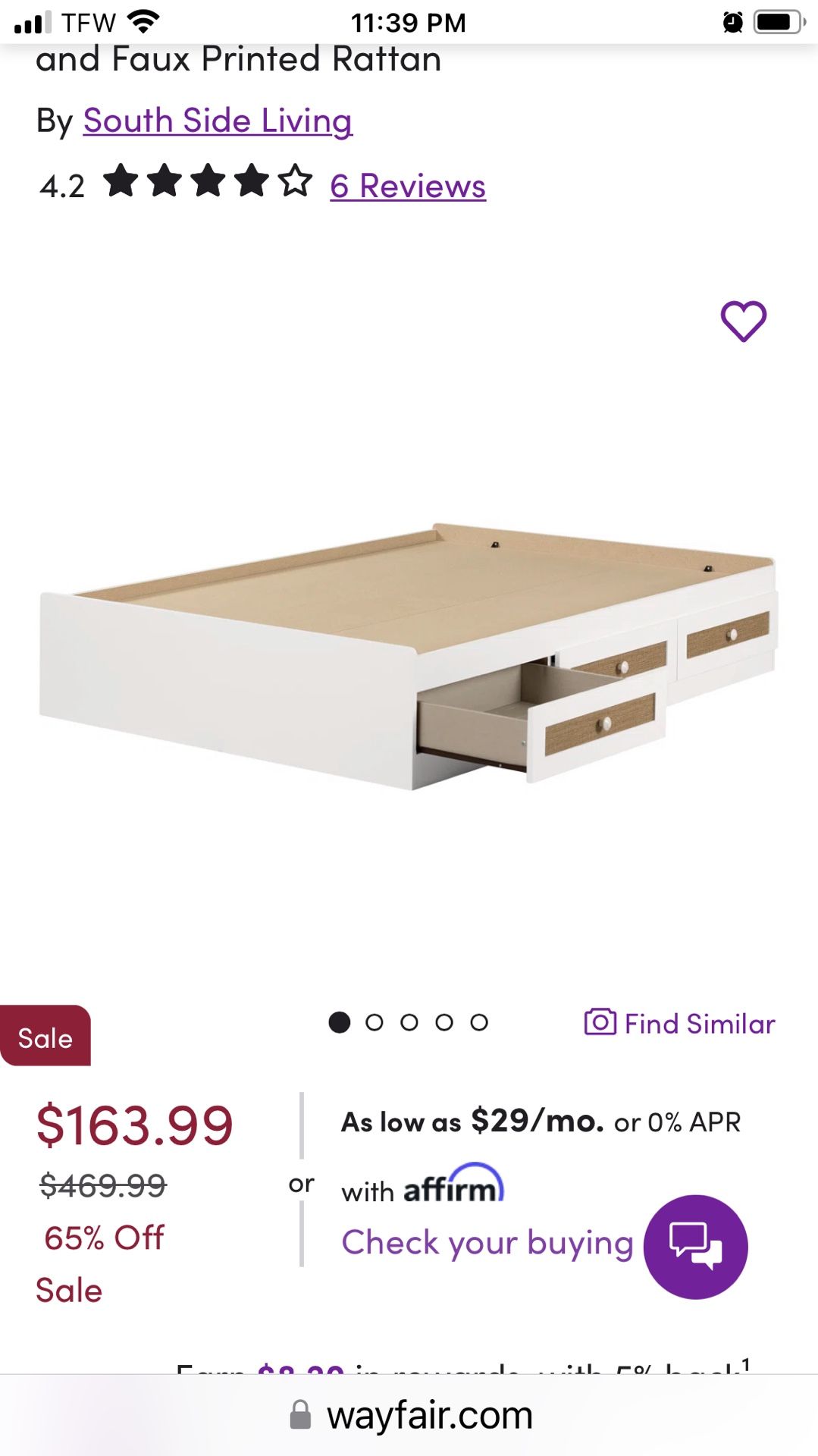 Full Size Bed Frame With 3 Drawers