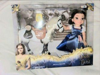 DISNEY BEAUTY AND THE BEAST BELLE 15" TALL DOLL AND HORSE NEW IN BOX--PRICE IS FIRM