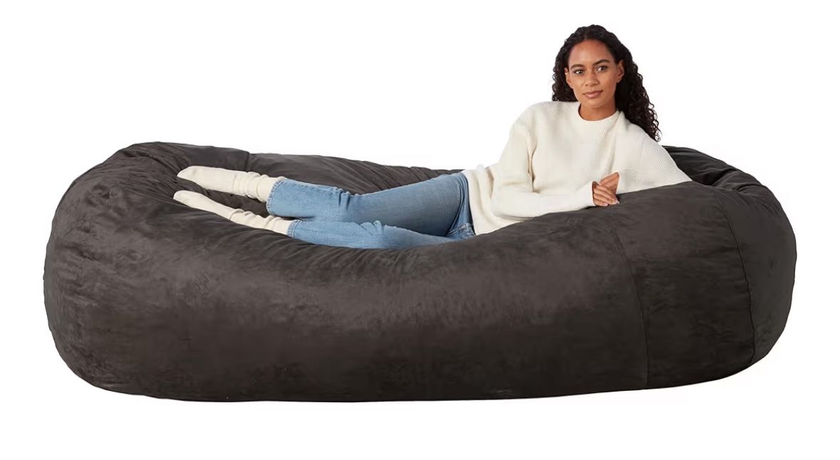 🛋️ 7FT Grey Memory Foam Bean Bag – Super Comfortable! $50