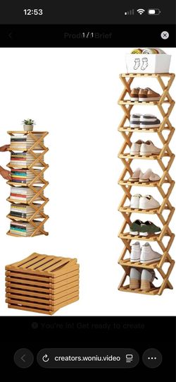 Foldable Bamboo Shoe Rack 👟 | Space-Saving 9 Tier Storage for Small Spaces