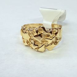 14K Gold Nugget Ring