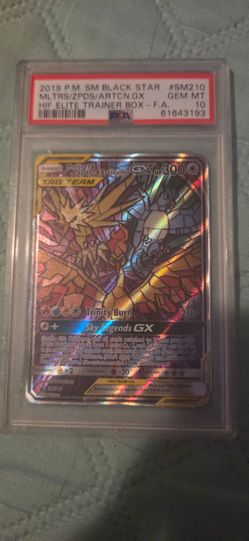 2019 Pokemon Sun & Moon Promo Moltres Zapdos Articuno GX #SM210 Stained Glass - PSA 10 GEM MINT