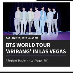BTS Vegas Tickets Row 1 Row 1