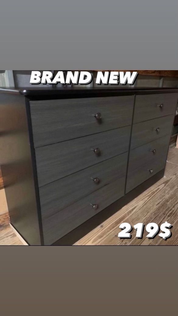Brand new Black&grey 8 drawer dresser