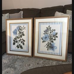 Brand New Blue Floral Paintings
