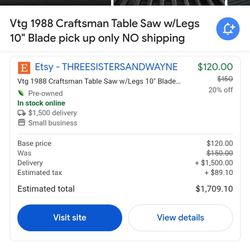 Sears Craftsman Table Saw 