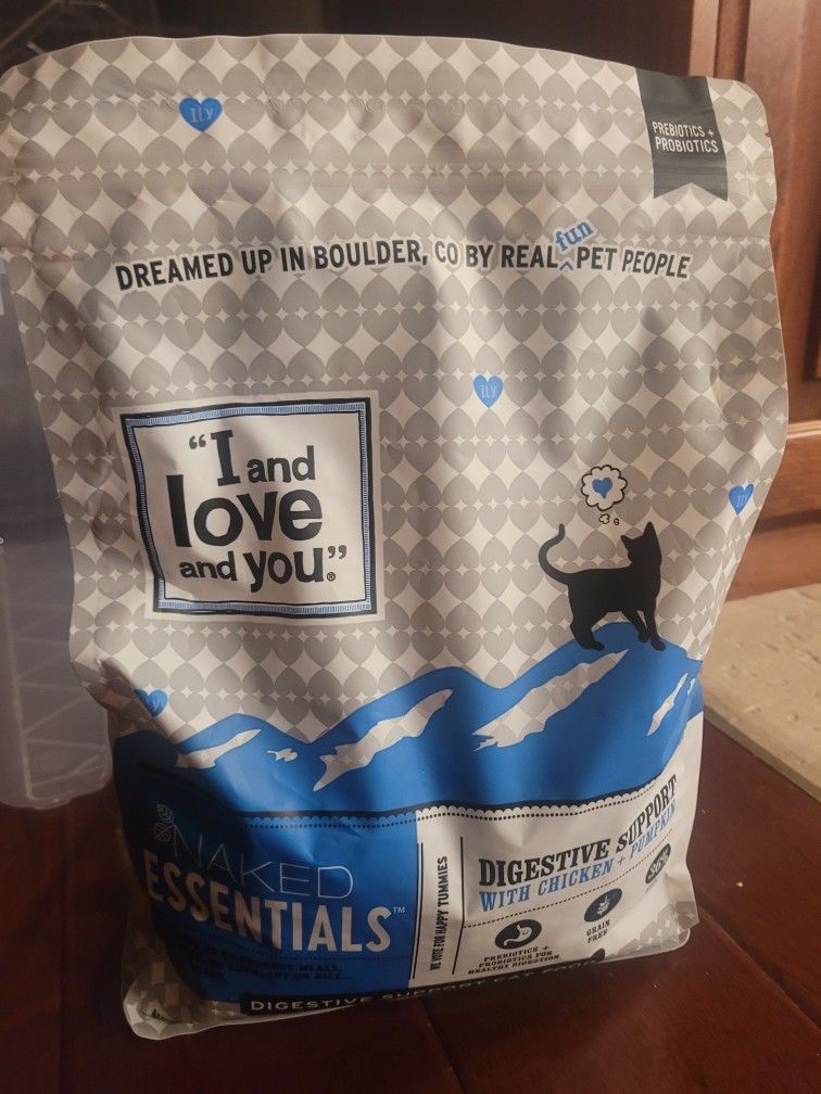 I and love and you Naked Essentials Dry Cat Food - Chicken + Pumpkin for Digestive Support - Grain Free, Real Meat, Prebiotics + Probiotics, 3.4lb Bag