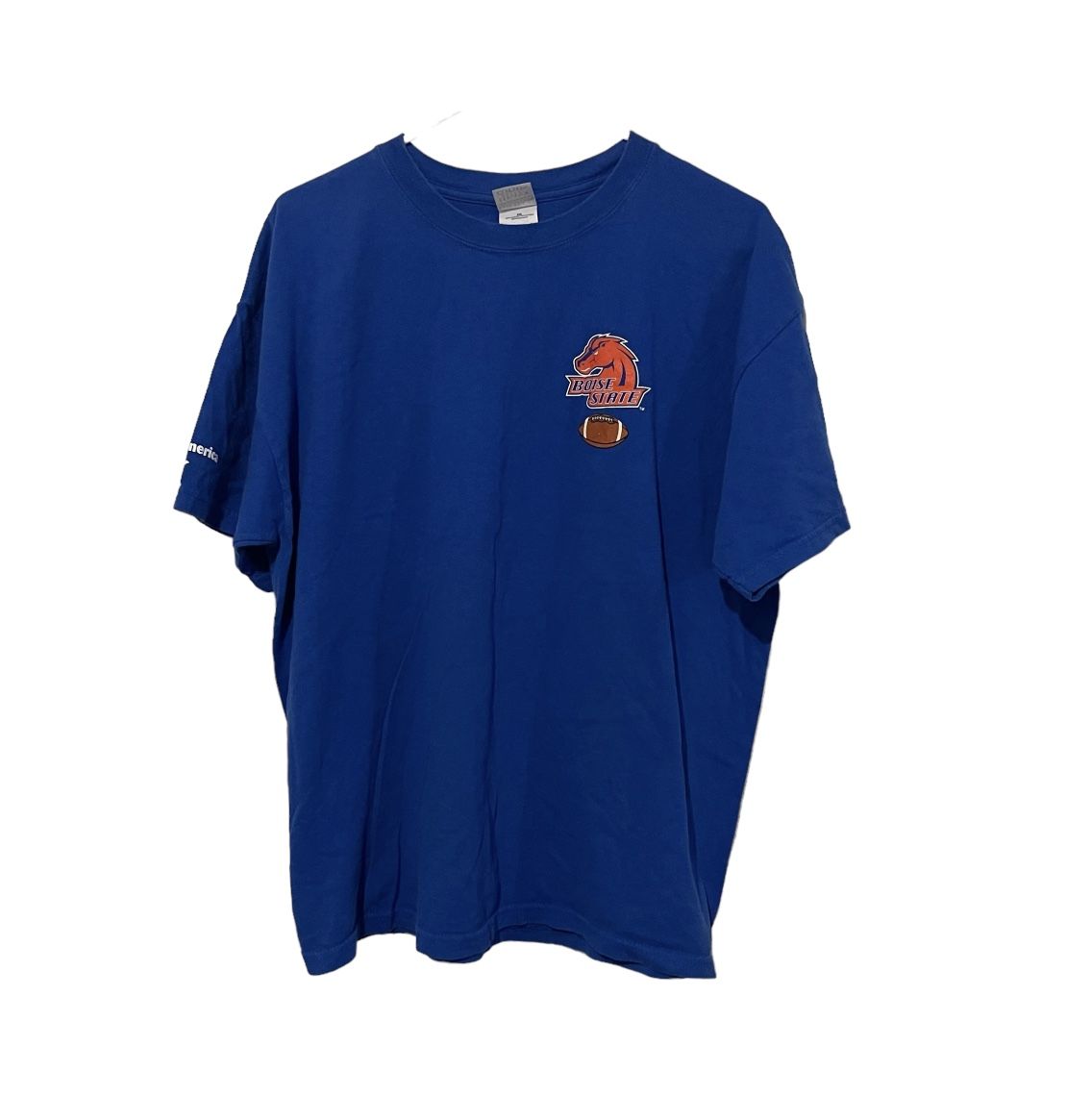 Gildan Men Shirt Blue XL Heavy Weight Cotton Football Boise State Broncos