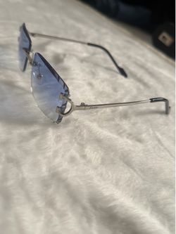 Silver & Blue Cartier Sunglasses