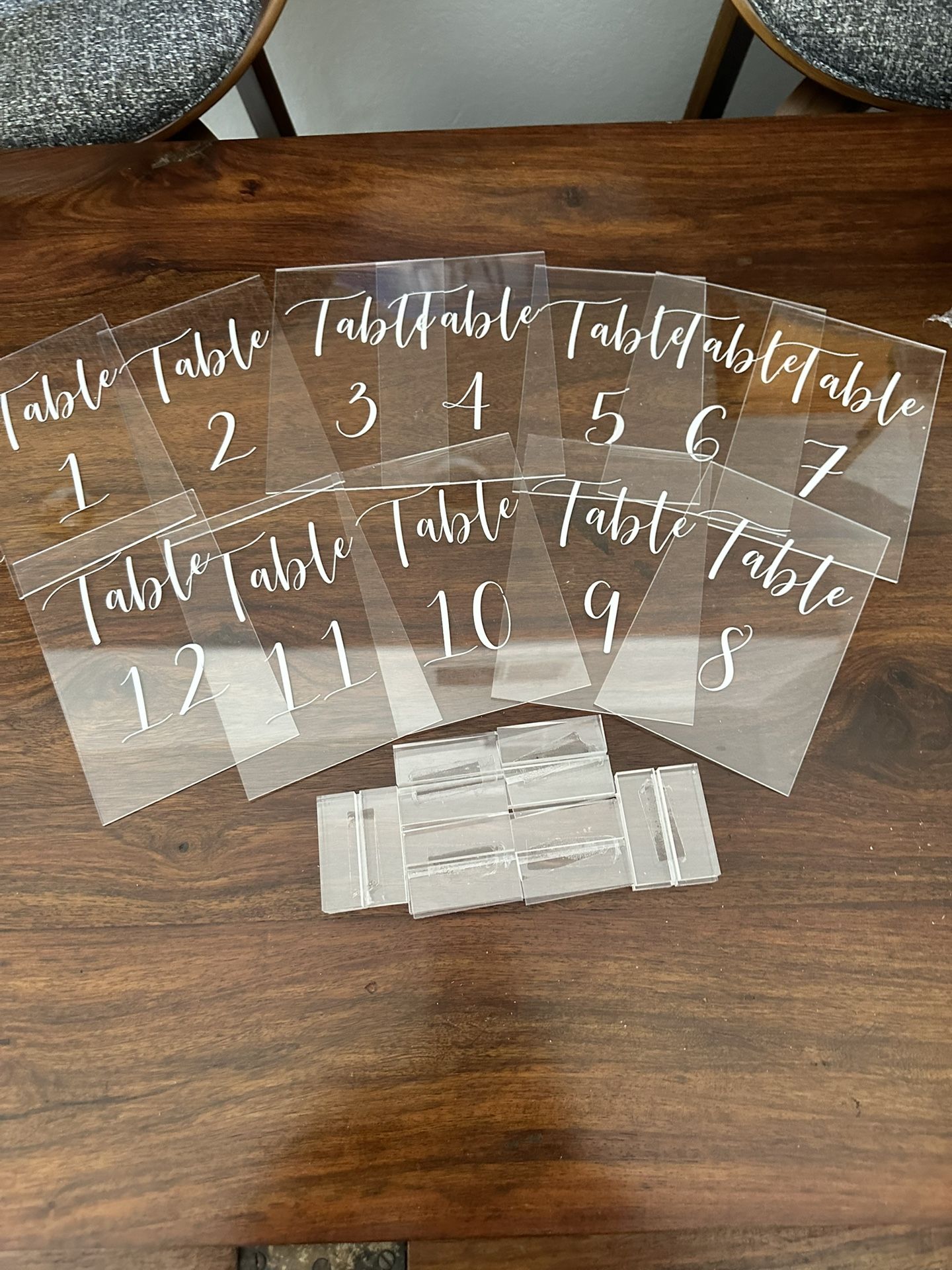 Wedding Acrylic Table Number Signs Set Of 14