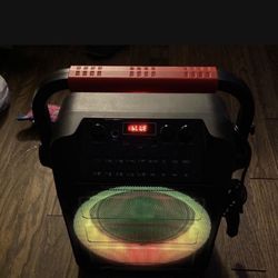 Kids Kaoroke Sub Lights Up Has Bluetooth Comes With Charger 2 Microphones- Is Wireless Asking 50 Still Like New 