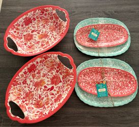 Pioneer Woman summer melamine bowls and trays / platters