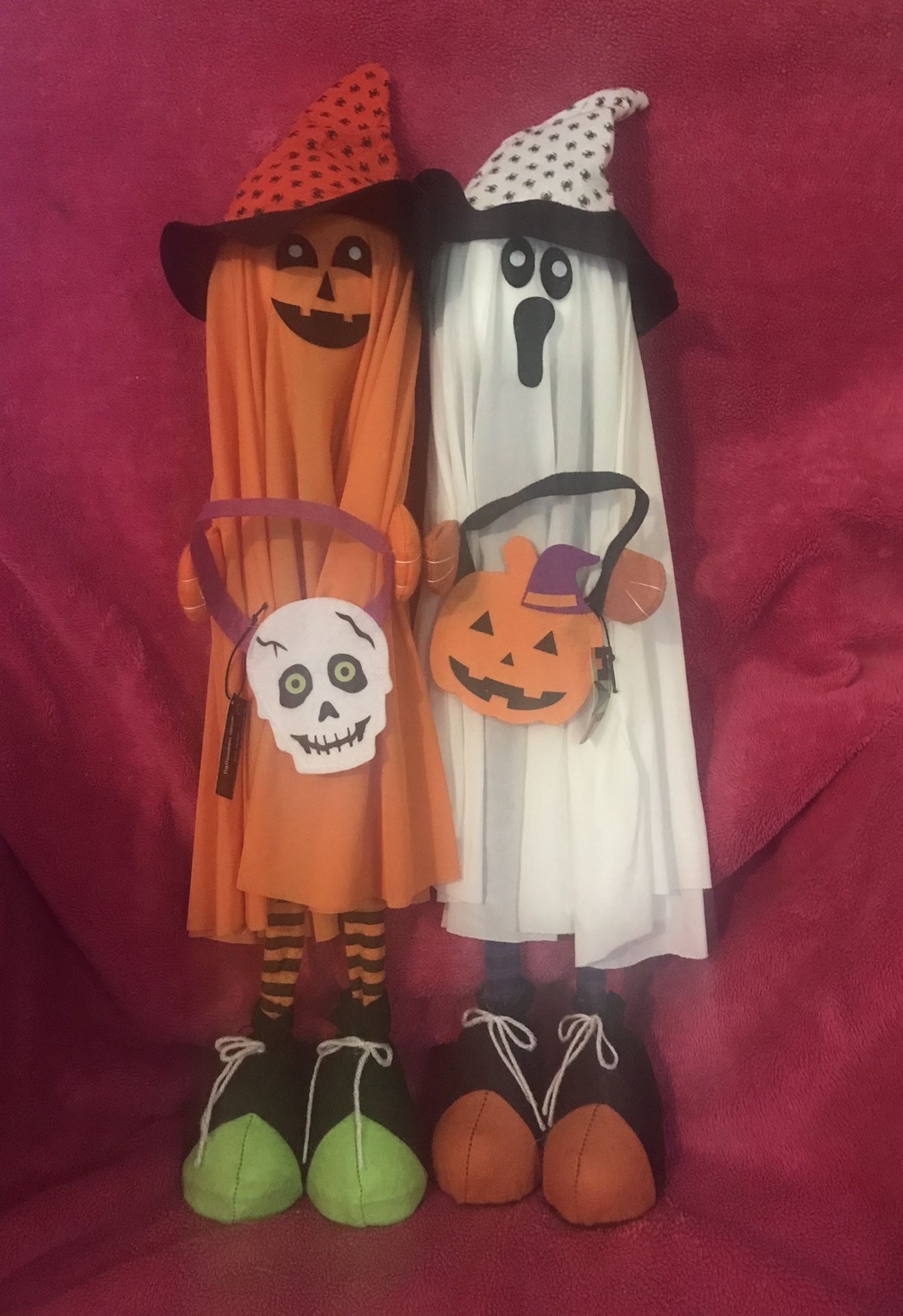Halloween Greeter Set Of 2 Pumpkin AND Ghost 30” Tall NEW!