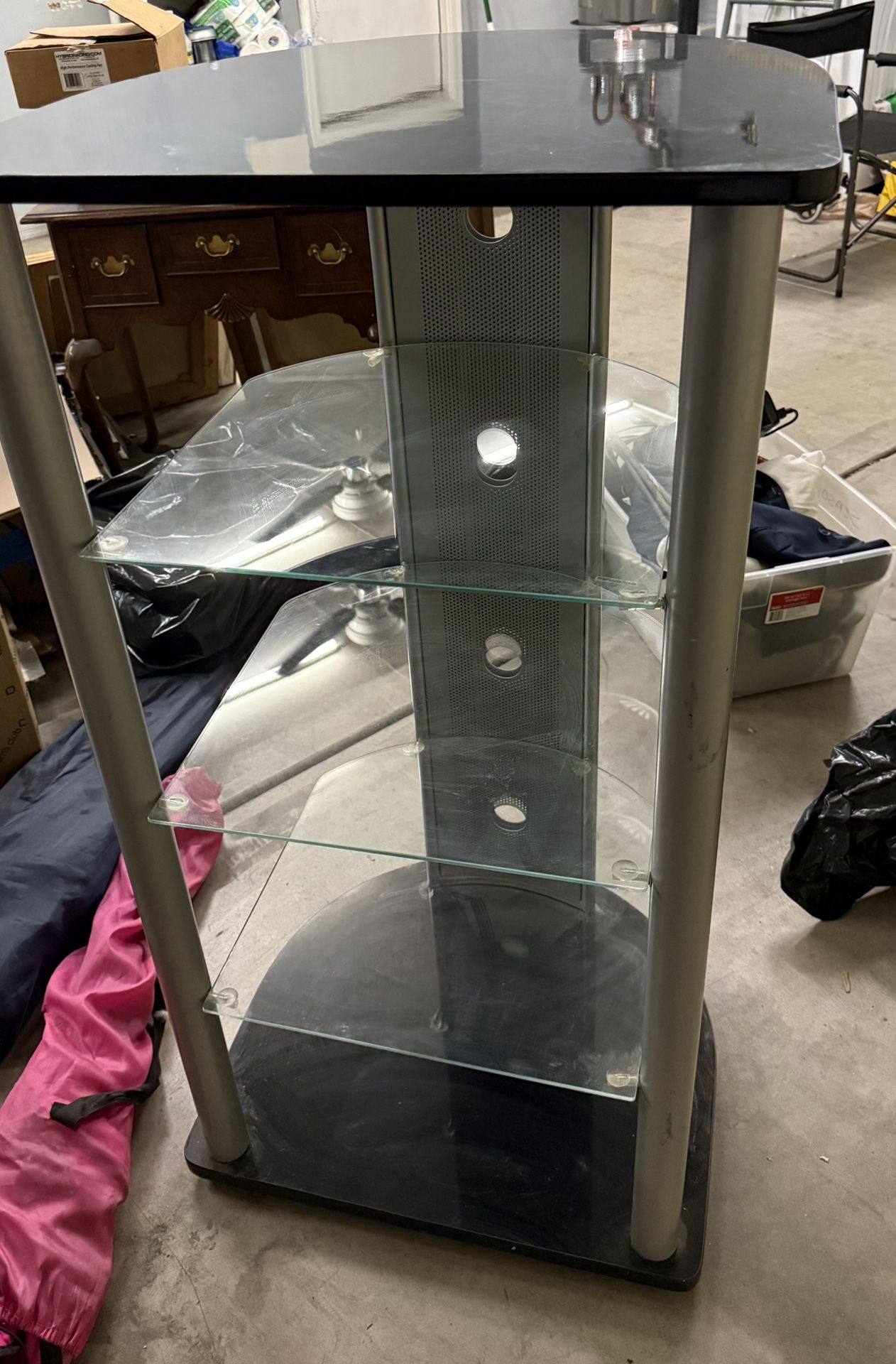 Glass and acrylic entertainment stand