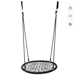 48" Web Tree Swing - Large Platform 71" Adjustable Detachablee Nylon Rope Kids Adults