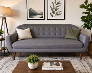 Modern Mid-Century Gray Sofa – Clean & Stylish!