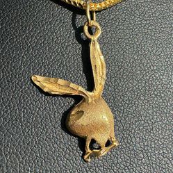 Jewelry 14k solid yellow gold bad boy bunny Pendant charm